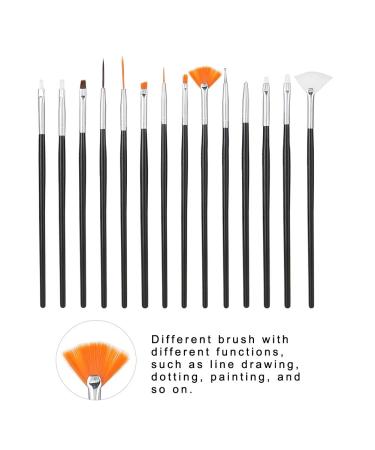 15pcs Painting Brush Set - DIY Nail Art Manicure Tools for Detailed Dotting & Line Drawing - International Shipping Available - Buy Online on GoSupps.com