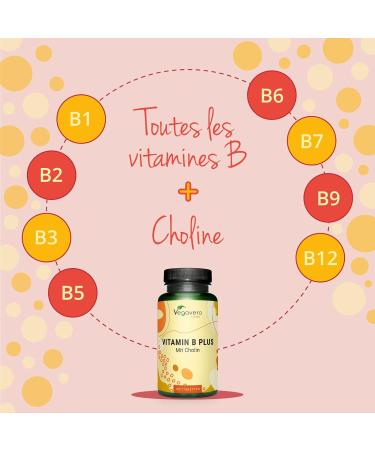 Vitamine B Complex | Dosage Elev | Avec 8 Vitamines B (dont B12 Biotine Niacine Acide Folique) + Choline | nergie + Anti-Fatigue* | VEGAN | Vegavero  - Buy Online on GoSupps.com