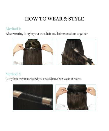 Doores Real Hair Extensions Clip In - Medium Light Brown 35cm (14 inch) 110g - Seamless Remy Human Hair - 7 Pieces - Buy Online on GoSupps.com