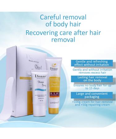 Depilatory Hair Removal Cream & Repairing Milk Essence Set - Moisturizing Skin | 100g + 50g | International Shipping - Buy Online on GoSupps.com