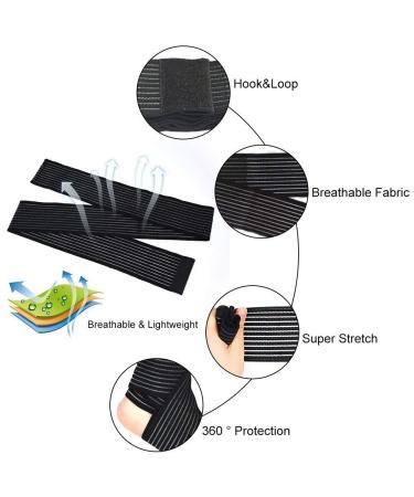 High-Elastic Breathable Ankle Brace for Men & Women | Adjustable Compression Wrap for Plantar Fasciitis Sprain & Joint Pain Relief - Ideal for Sports - Black - Buy Online on GoSupps.com