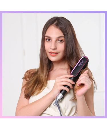 VKK Hair Straightener Brush - 25s Fast Heating, 5 Temp Settings, Anti-Scald - Professional Styling Tool for Women - Black - Buy Online on GoSupps.com