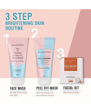 Glamveda Rice & Ceramide Korean Glass Skin Combo Gift Pack | Skin Brightening & Anti Dullness Gift Set For Men & Women | SLS Paraben Free - Buy Online on GoSupps.com