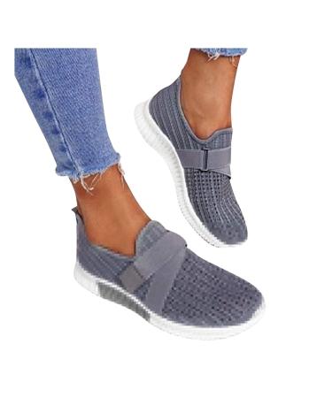 Fulidngz women running shoes 42 light comfortable gym running shoes waterproof walking shoes jogging shoes soft outdoor sneakers slide -resistant breathing active sneaker tennis free -time shoes 39 EU gray