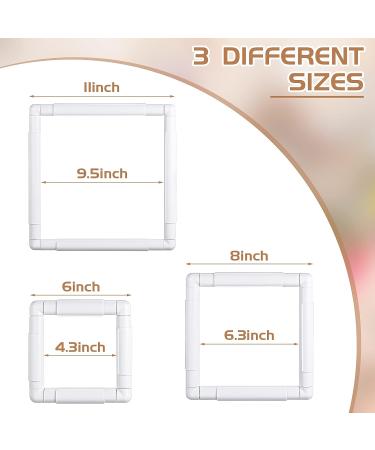 Square Embroidery Hoop Set - 3 Pieces | Cross Stitch Hoops in Multiple Sizes | DIY Sewing Tools for Quilting and Silk-Painting - Buy Online on GoSupps.com