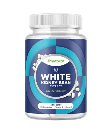 White Kidney Bean Extract Capsules - Ultra High Potency Optimized Extract for Enhanced Energy Digestion and AMPK Activation - Vegan Non-GMO Gluten Free Fiber and Antioxidant Rich Starch Inhibitor 120 Count (Pack of 1)