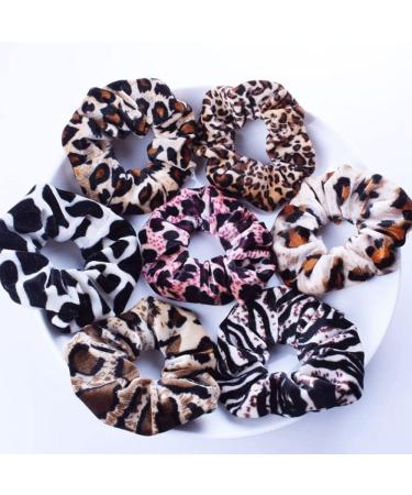 LUMoony Scrunchie Scrunchie Leopard Velvet Scrunchie 12 Pieces Elastic Headband Ponytail Holder Colourful Scrunchie Fabric Scrunchie Scrunchie for Women and Girls Hair Jewellery - Buy Online on GoSupps.com