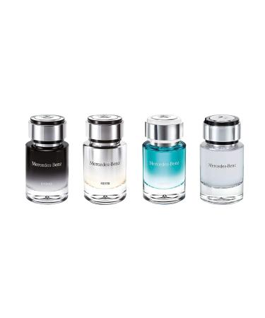 Mercedes-Benz Mini Gift Set - Men's Curated Eau De Toilette Gift Set Collection - Experience A Sophisticated Range Of Elegant Fragrances - Includes For Men, Silver, Intense And Cologne Scents - 4 Pc