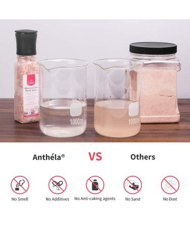 Anthela Himalayan Pink Salt Coarse Grind Salt Ceramic Grinder - 13.4 oz | Natural Mineral Sea Salt, Non-GMO, Kosher, Halal, Sedex Certified - Buy Online on GoSupps.com