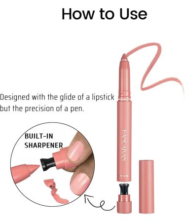  Beliky Girl Matte Lightweight Pencil Lipstick with Built-in Pencil Sharpener Rotary Cut Dual Use Waterproof No Drying No Fade Lipstick Lip Pencil Set(#6) - Buy Online on GoSupps.com