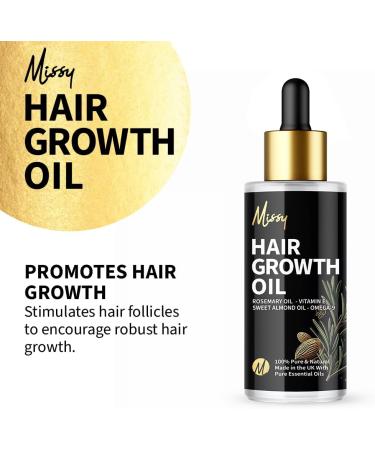 Hair Growth Oil with Rosemary Essential Oil - Rosemary Oil for Hair Growth - Treats Dry Damaged Hair - For Men & Women Promotes Thicker Fuller Hair - 100ml - Made in the UK - Ready to use. - Buy Online on GoSupps.com