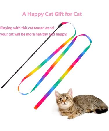 MintCat 3PCS Interactive Cat Rainbow Wand Toys - Colorful Cat String Toy, Kitten Teaser Wand for Indoor Cats - Buy Online on GoSupps.com
