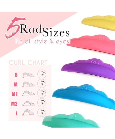 Colorful Amber Lash Rods for Eyelash Lifting - 5 Curl Sizes, Durable Silicone, Easy Application - Buy Online on GoSupps.com