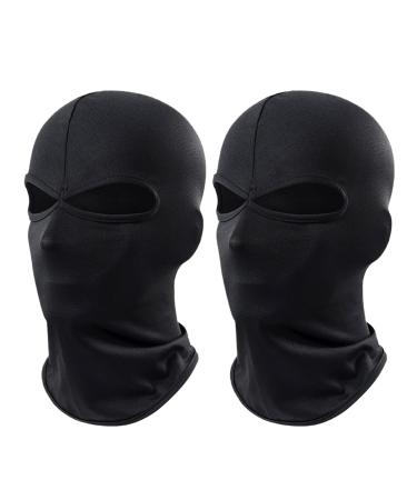 MIVAIUN 2 Pieces Balaclava with 2 Holes Lycar Black Motorcycle Mask Ski Mask Balaclavas Bicycle Face Mask for Men and Women Thin Breathable for Outdoor Sports One Size Black - Buy Online on GoSupps.com