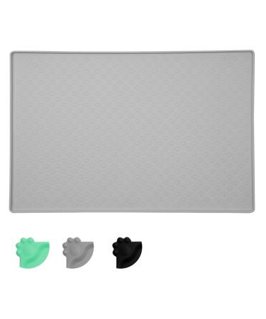 Moacc lining mats for dogs cats food base underlay silicone feed mats slipproof and waterproof for dog cat gray paw pattern 47x30cm small gray pattern pattern