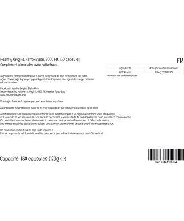 Healthy Origins Nattokinase 2000 FU 180 Vegan Capsules | Lab-Tested | Vegetarian | Soy-Free | Gluten-Free | Non-GMO - Buy Online on GoSupps.com