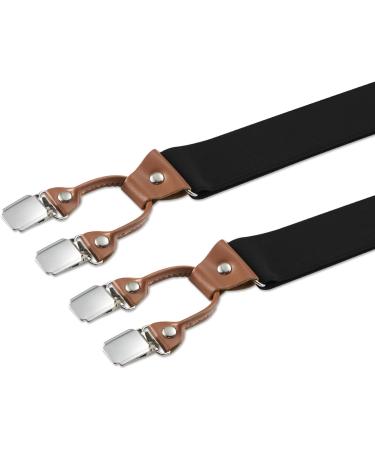Men's Adjustable Y-Back Braces with 6 Metal Clips - Heavy Duty Elastic Pants Braces - Dresime H se B rs - Buy Online on GoSupps.com