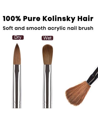 Size 8 Acrylic Nail Brush - 100% Kolinsky Sable, Wood Handle, Acrylic Application - Manicure Tool - Buy Online on GoSupps.com