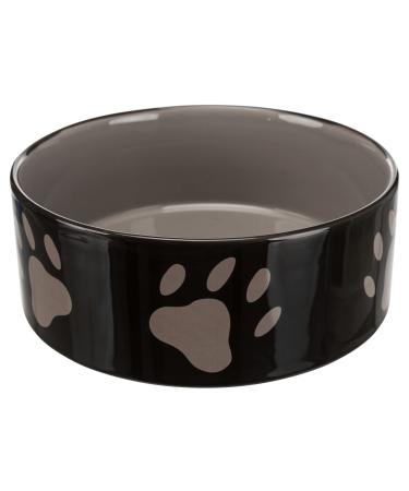 Trixie Ceramic Bowl with Paw Prints for Dogs 1.4 Litre/20cm Assorted color (brown or taupe) Assorted color (brown or taupe) 1.4 Litre