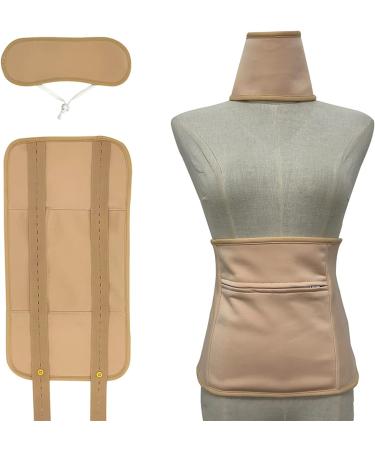 Castor Oil Pack Wrap Kit Organic Castor Oil Packs for Abdomen and Neck Elastic Band Liver Detox for Aiding Sleep Promoting Circulation Digestion Reducing Inflammation (Khaki)