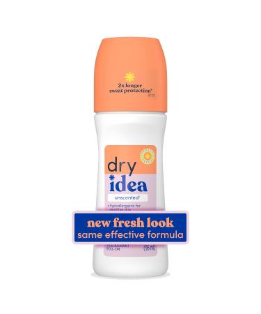 Dry Idea Antiperspirant Deodorant Roll On, Unscented, 3.25 fl oz Unscented 3.20 Fl Oz (Pack of 1) - Buy Online on GoSupps.com