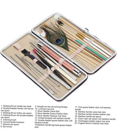 23-Piece Complete Ear Cleaning Kit for Easy Earwax Removal - Spiral Ear Pick Set with Double Ended Ear Scoop - Cherry Powder Ear Pick - Effective Ear Wax Remover Tool - Buy Online on GoSupps.com