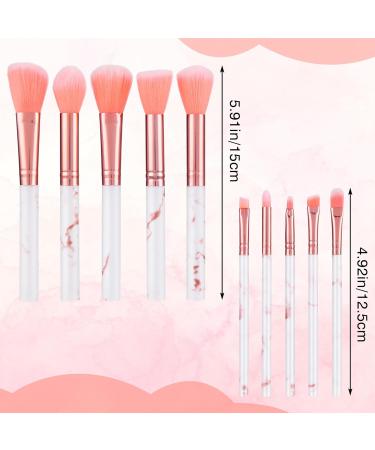 Shop WLLHYF 10-Piece Marble Makeup Brushes Set | Soft Pink Bristles for Eyeshadow Foundation & More - Professional Cosmetic Tools - Buy Online on GoSupps.com