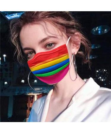 Rainbow Printed Disposable Face Masks for Kids/Adults - 50 PCS - High Breathability & Ventilation - Buy Online on GoSupps.com