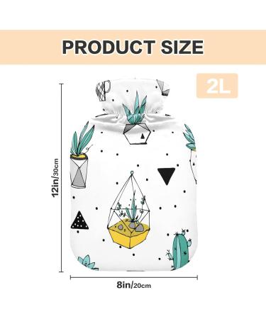 Mnsruu 2L Hot Water Bottle with Soft Succulent Cover | Ideal Christmas Gift for Women & Kids | International Shipping Available - Buy Online on GoSupps.com