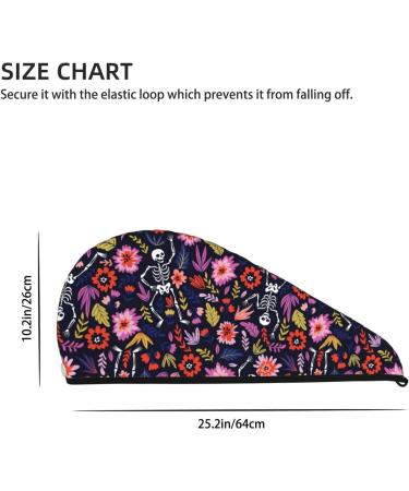 Buy Dancing Skeletons Floral Garden Microfiber Hair Towel - Super Absorbent Quick Dry Coral Velvet Wrap for Long Curly & Thick Hair - Ideal for Women - Buy Online on GoSupps.com