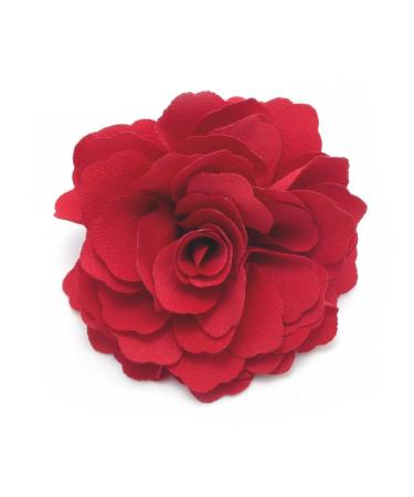 Meilliwish Camellia Flower Hair Clip Brooch (Red) (A74)