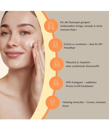 Nakobe Temulsifier OW emulsifier for DIY cosmetics and skin care tegomuls pleasant texture perfect for creams - Buy Online on GoSupps.com