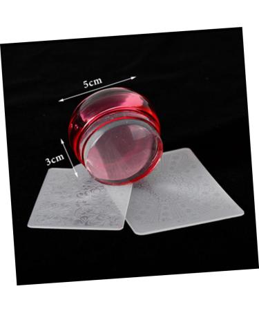 FOMIYES 2 Set manicure tool belt Tricolor nail stamping plate with cover nail art tool printing Nail set seal nail art stamp die mold nail polish nail Manicure tools tool nail stamper 3*3*2cm Red - Buy Online on GoSupps.com