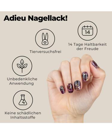 Miss Sophie Aubergine Purple Nail Wraps - 24 Ultra-Thin Self-Adhesive Long-Lasting Design - Buy Online on GoSupps.com
