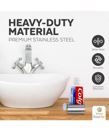 Stainless Steel Toothpaste Squeezer Tube Roller - Saves Toothpaste, Creams - Simple & Practical (Silver) - Buy Online on GoSupps.com