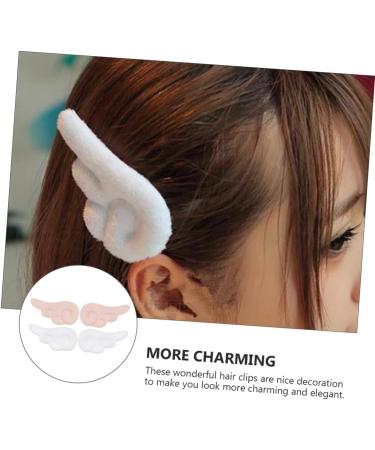 Beavorty 4 Pairs angel wings hairpin Plush Hairpins big hair clips plush wings hair clips Non Slip kawaii makeup kawaii accessories for outfits Metal bride Xie An white Christmas - Buy Online on GoSupps.com