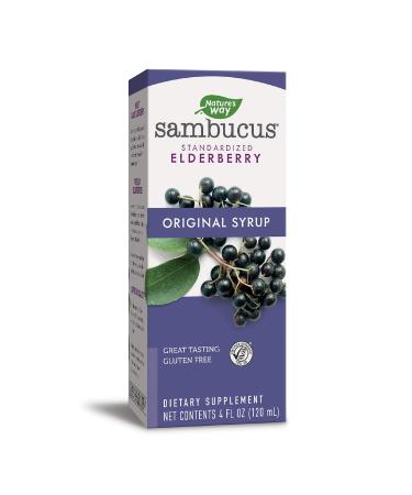 Natures Way Sambucus Original Elderberry Syrup, Black Elderberry Extract, Traditional Immune Support*, Delicious Berry Flavor, 4 Fl Oz. 4 Fl Oz (Pack of 1)