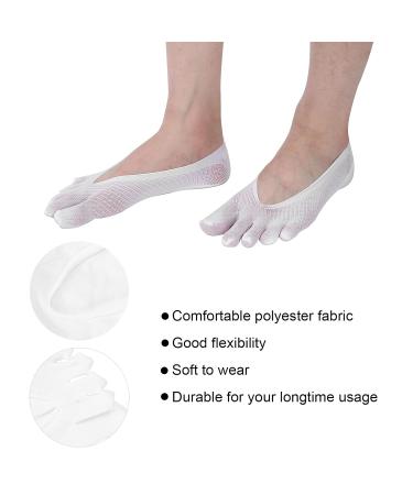 Five Finger No Show Socks - Soft Flexible & Deodorizing - Perfect for Comfort (White) - Buy Online on GoSupps.com