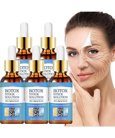 Botoxlux Collagen Anti Aging Serum Collagen Boost Anti-Aging Serum for Face and Wrinkles Bot_ox Cream for Face Bot_ox Stock Solution Bot_ox in a Bottle Instant Face Tightening (5pcs)