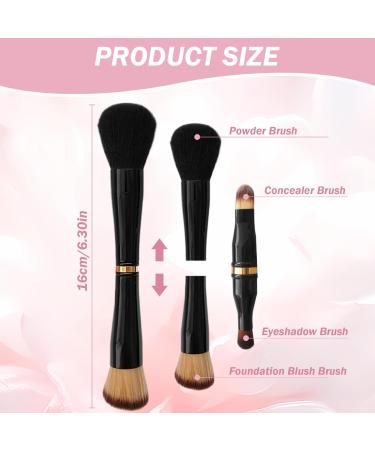 4 in 1 Mini Travel Makeup Brush Set - Stackable Dual Ended Brushes for Powder Blush Blending & Eyeshadow - Perfect for On-the-Go Beauty - Buy Online on GoSupps.com