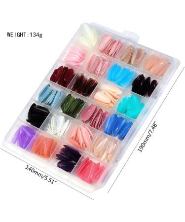 PLCPDM Press On Long 24 Cover Long Fake False Tip Solid Color Glossy False Suit 2 - Buy Online on GoSupps.com