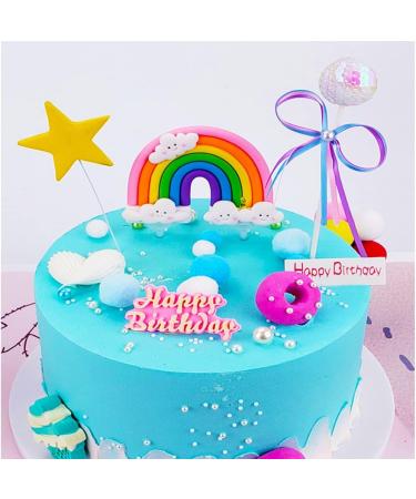 KRISMYA Rainbow Cloud Cake Topper Soft Pottery Rainbow Cake Topper Cupcake Topper for Boys Girls Birthday Decorations Baby Shower Wedding Party Favors Supplies - Buy Online on GoSupps.com