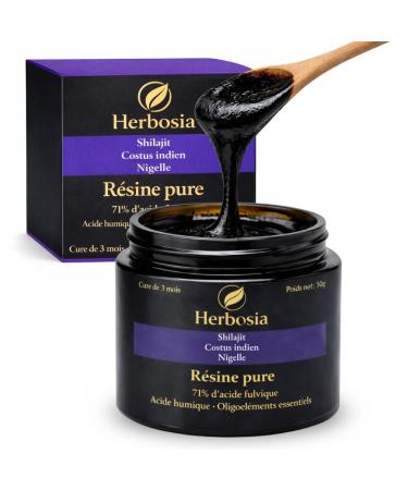 HERBOSIA Shilajit Costus Nigella - Pure Resin Formula 50g - Natural Triple Extract Premium - French Quality