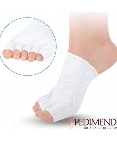 Pedimend Gel Lined 5 Toe Socks (1PAIR) - Moisturise Dry Skin - SPA Gel Open Toe Socks Therapeutic and Soothing for Aching Tired Feet - Separator Your Toes - Foot Care - Buy Online on GoSupps.com
