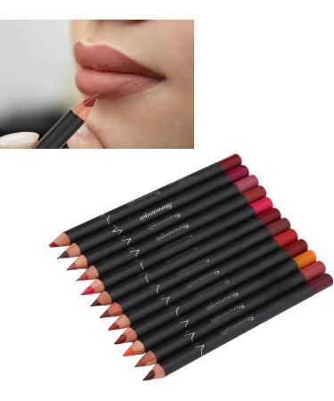 12-Pack Lip Liner Contour Pen Waterproof AntiSmudge Matte Lipstick Makeup Tool Set - Buy Online on GoSupps.com