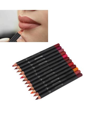 YUYTE 12Pcs Waterproof Lip Liner Contour Pencil Set - Smudge-Proof Matte Lipstick Makeup Tools for Perfect Lips - Buy Online on GoSupps.com