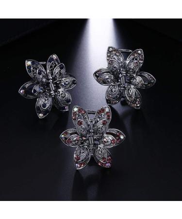 9 Pack Mini Jaw Clips Metal Crystal Hair Claws - Non-Slip Vintage Rhinestone Barrettes for Women/Girls - Multicolour - Buy Online on GoSupps.com