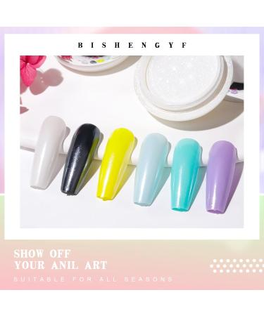 BISHENGYF White Chrome Nail Powder - Ice Shimmer Chrome Pigment for Mirror Effect Nails - DIY Salon Nail Art Powder - 2 Boxes - Buy Online on GoSupps.com