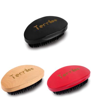 Palm Wave Brush - Medium Hard Curved Beech & Black Bristle Men's Hair Brush - Buy Online on GoSupps.com