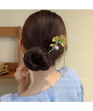 Hanfu Styling Accessory Hanfu Hair Ornaments Vintage Chinese Style Hairpins Hair Stick Women Metal Glaze Hair Fork Hair Chopsticks - Buy Online on GoSupps.com